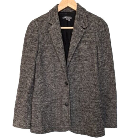 Vince Grey Wool Herringbone Blazer - Picture 1 of 11